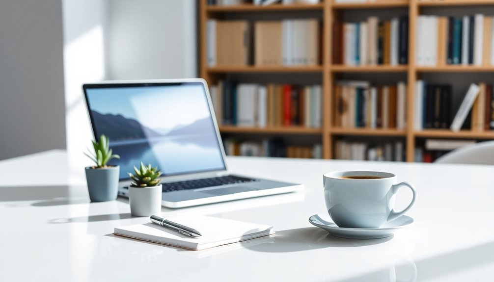 organized workspace enhanced focus