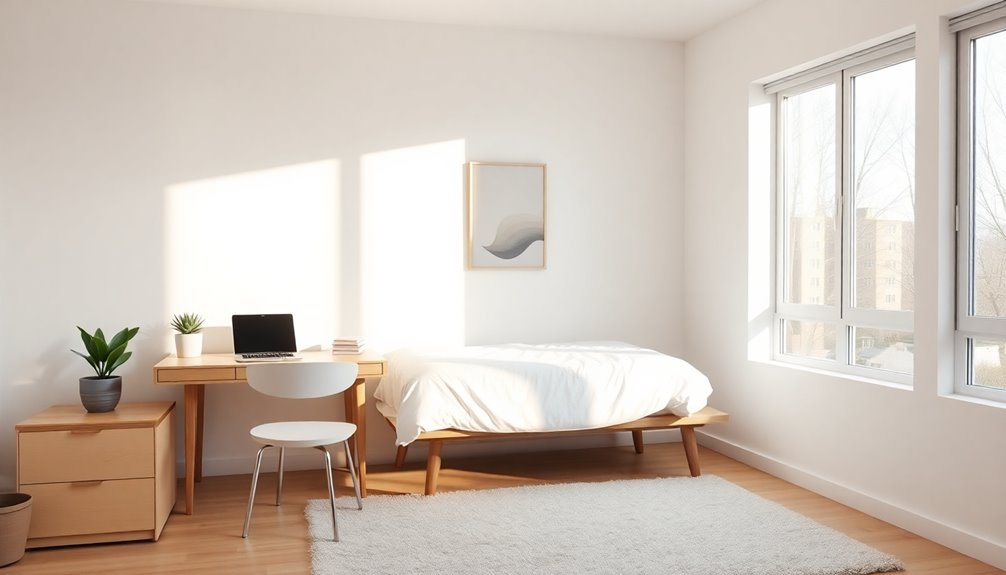 focused minimalist dorm designs